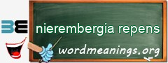 WordMeaning blackboard for nierembergia repens